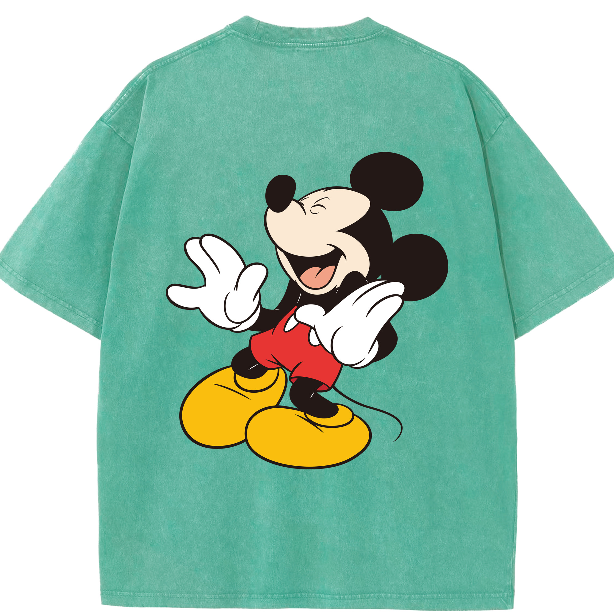 （画像用） ミッキーマウス Mickey Mouse 綿100% ヴィンテージ風 半袖Tシャツ（背面プリント）